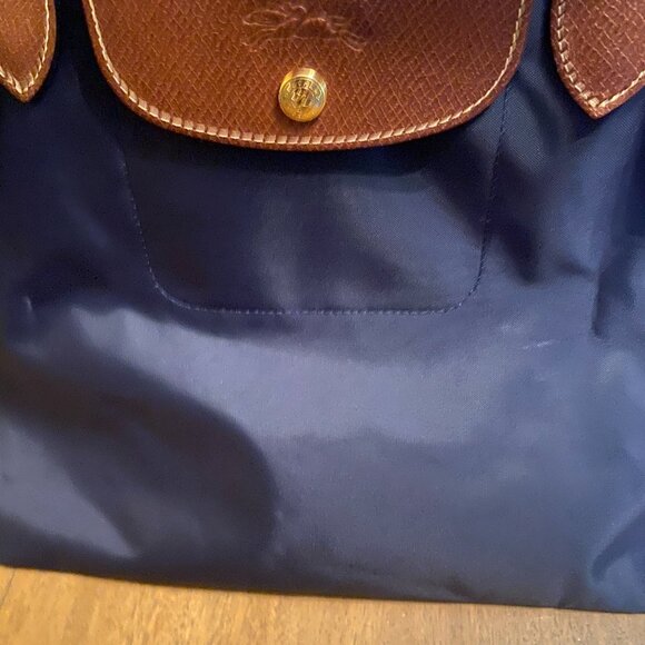 Longchamp Le Pliage Foldable Tote Bag in Navy Blue. - Picture 13 of 15